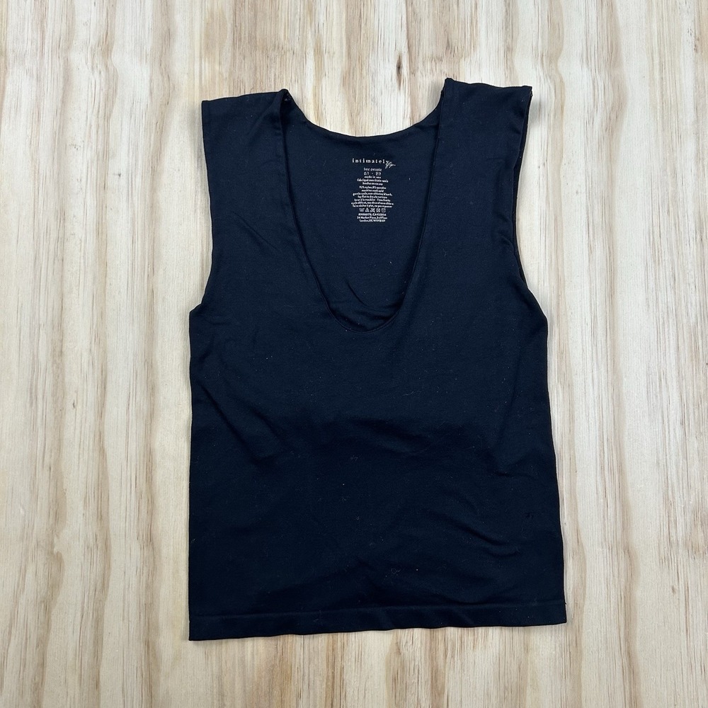 Intimately Free People Women's Black Plunge V Neck Fitted Tank Top XS
